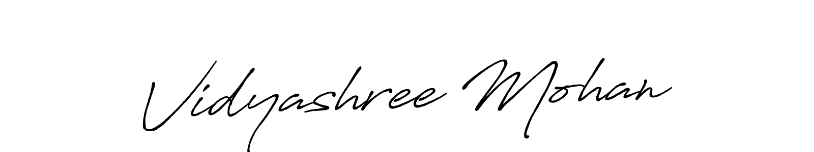 Use a signature maker to create a handwritten signature online. With this signature software, you can design (Antro_Vectra_Bolder) your own signature for name Vidyashree Mohan. Vidyashree Mohan signature style 7 images and pictures png