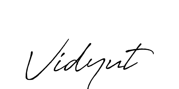 Make a beautiful signature design for name Vidyut. With this signature (Antro_Vectra_Bolder) style, you can create a handwritten signature for free. Vidyut signature style 7 images and pictures png