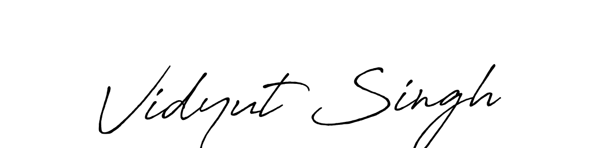 Use a signature maker to create a handwritten signature online. With this signature software, you can design (Antro_Vectra_Bolder) your own signature for name Vidyut Singh. Vidyut Singh signature style 7 images and pictures png