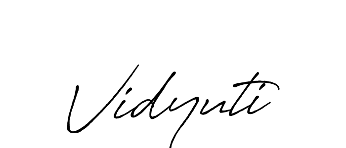 Create a beautiful signature design for name Vidyuti. With this signature (Antro_Vectra_Bolder) fonts, you can make a handwritten signature for free. Vidyuti signature style 7 images and pictures png