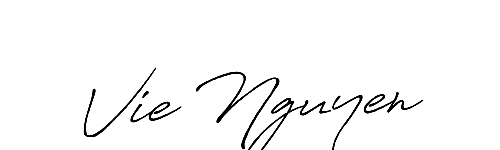Vie Nguyen stylish signature style. Best Handwritten Sign (Antro_Vectra_Bolder) for my name. Handwritten Signature Collection Ideas for my name Vie Nguyen. Vie Nguyen signature style 7 images and pictures png