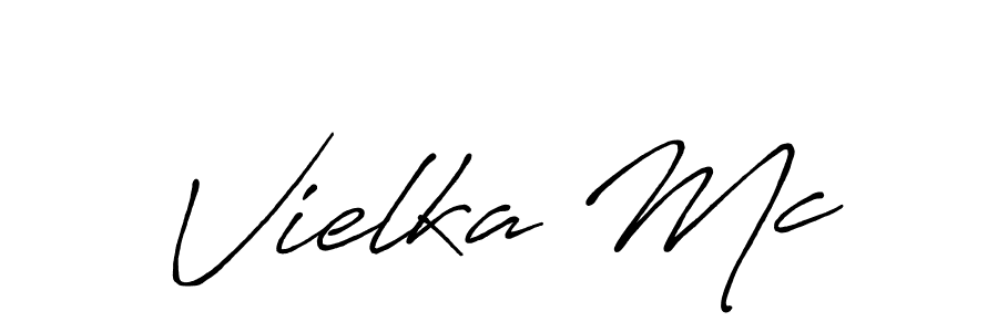 Similarly Antro_Vectra_Bolder is the best handwritten signature design. Signature creator online .You can use it as an online autograph creator for name Vielka Mc. Vielka Mc signature style 7 images and pictures png
