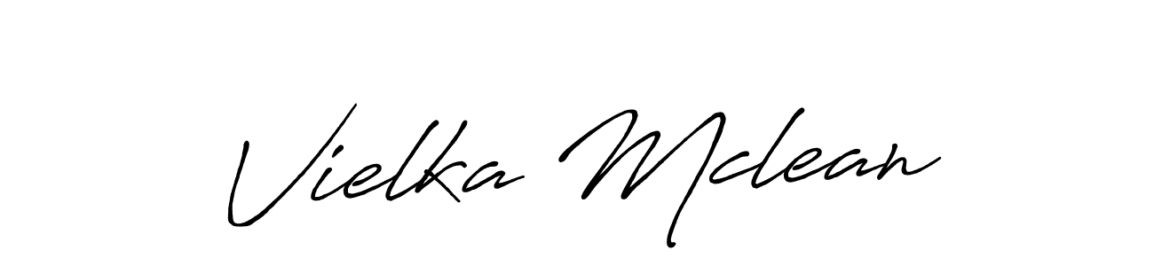 Use a signature maker to create a handwritten signature online. With this signature software, you can design (Antro_Vectra_Bolder) your own signature for name Vielka Mclean. Vielka Mclean signature style 7 images and pictures png