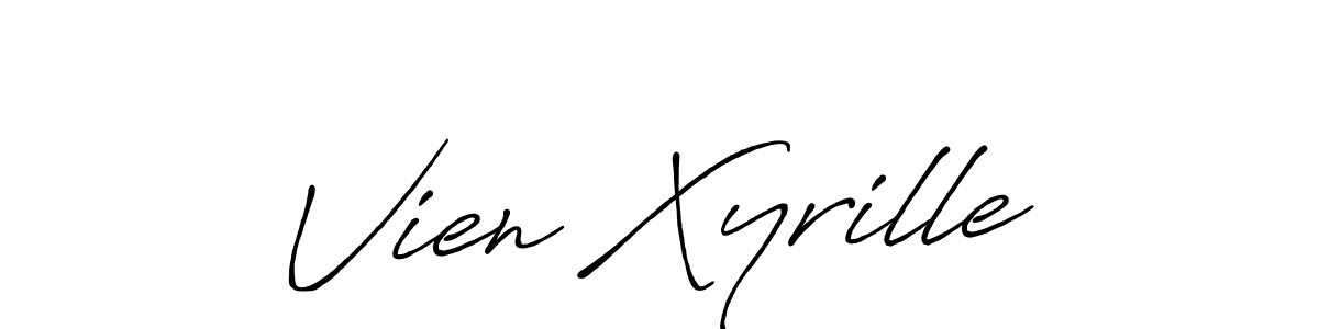 Similarly Antro_Vectra_Bolder is the best handwritten signature design. Signature creator online .You can use it as an online autograph creator for name Vien Xyrille. Vien Xyrille signature style 7 images and pictures png