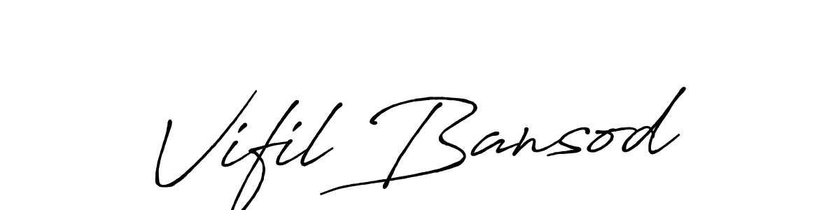 How to make Vifil Bansod signature? Antro_Vectra_Bolder is a professional autograph style. Create handwritten signature for Vifil Bansod name. Vifil Bansod signature style 7 images and pictures png