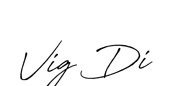 How to make Vig Di name signature. Use Antro_Vectra_Bolder style for creating short signs online. This is the latest handwritten sign. Vig Di signature style 7 images and pictures png