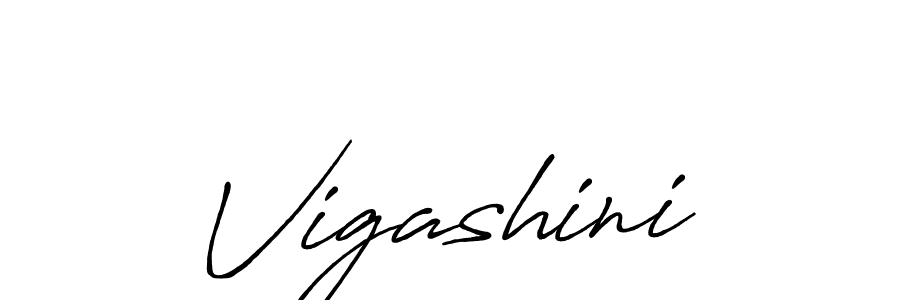 Design your own signature with our free online signature maker. With this signature software, you can create a handwritten (Antro_Vectra_Bolder) signature for name Vigashini. Vigashini signature style 7 images and pictures png