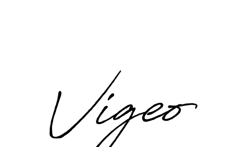 Use a signature maker to create a handwritten signature online. With this signature software, you can design (Antro_Vectra_Bolder) your own signature for name Vigeo. Vigeo signature style 7 images and pictures png