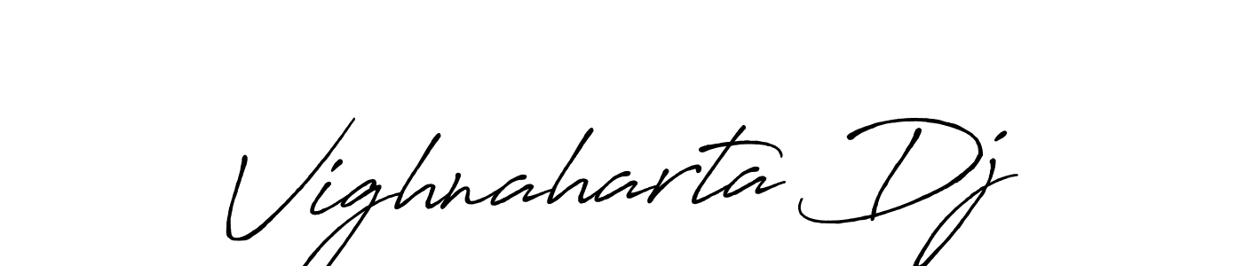 Use a signature maker to create a handwritten signature online. With this signature software, you can design (Antro_Vectra_Bolder) your own signature for name Vighnaharta Dj. Vighnaharta Dj signature style 7 images and pictures png