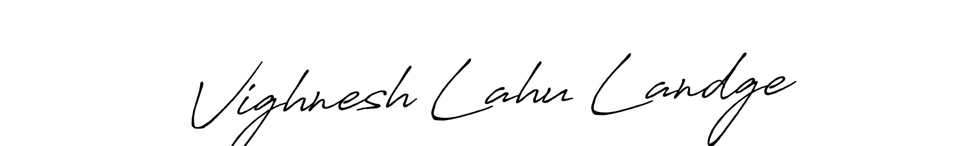 Also we have Vighnesh Lahu Landge name is the best signature style. Create professional handwritten signature collection using Antro_Vectra_Bolder autograph style. Vighnesh Lahu Landge signature style 7 images and pictures png