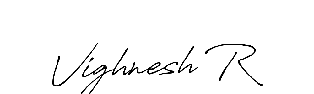 if you are searching for the best signature style for your name Vighnesh R. so please give up your signature search. here we have designed multiple signature styles  using Antro_Vectra_Bolder. Vighnesh R signature style 7 images and pictures png