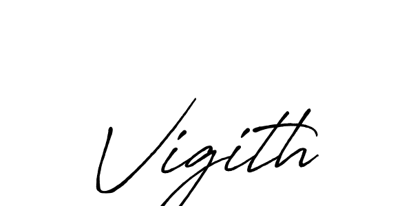 Vigith stylish signature style. Best Handwritten Sign (Antro_Vectra_Bolder) for my name. Handwritten Signature Collection Ideas for my name Vigith. Vigith signature style 7 images and pictures png