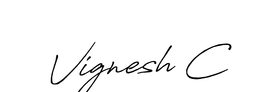 How to make Vignesh C name signature. Use Antro_Vectra_Bolder style for creating short signs online. This is the latest handwritten sign. Vignesh C signature style 7 images and pictures png