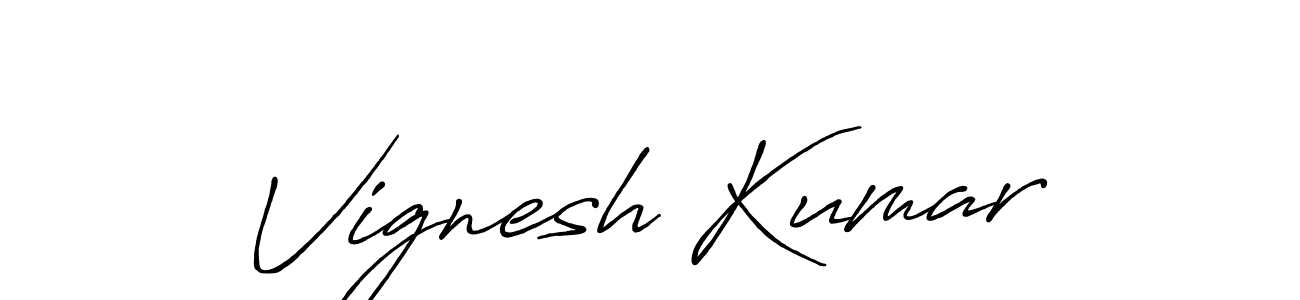 Also we have Vignesh Kumar name is the best signature style. Create professional handwritten signature collection using Antro_Vectra_Bolder autograph style. Vignesh Kumar signature style 7 images and pictures png