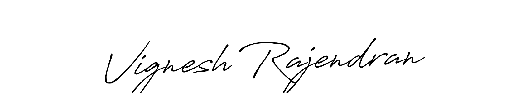 Make a beautiful signature design for name Vignesh Rajendran. With this signature (Antro_Vectra_Bolder) style, you can create a handwritten signature for free. Vignesh Rajendran signature style 7 images and pictures png