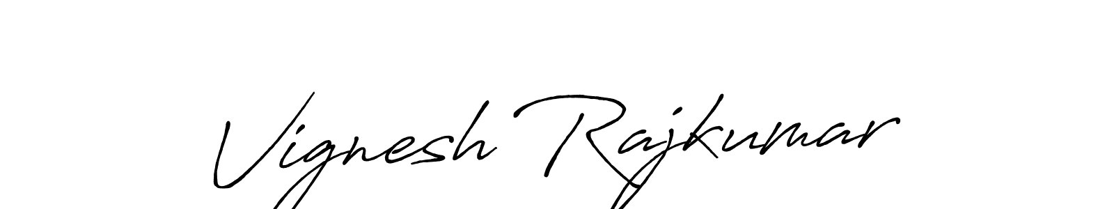 Create a beautiful signature design for name Vignesh Rajkumar. With this signature (Antro_Vectra_Bolder) fonts, you can make a handwritten signature for free. Vignesh Rajkumar signature style 7 images and pictures png