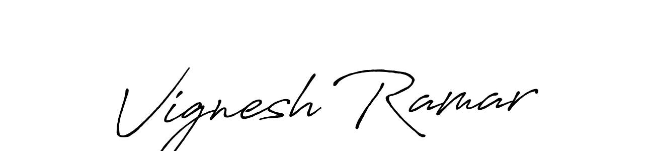 Design your own signature with our free online signature maker. With this signature software, you can create a handwritten (Antro_Vectra_Bolder) signature for name Vignesh Ramar. Vignesh Ramar signature style 7 images and pictures png