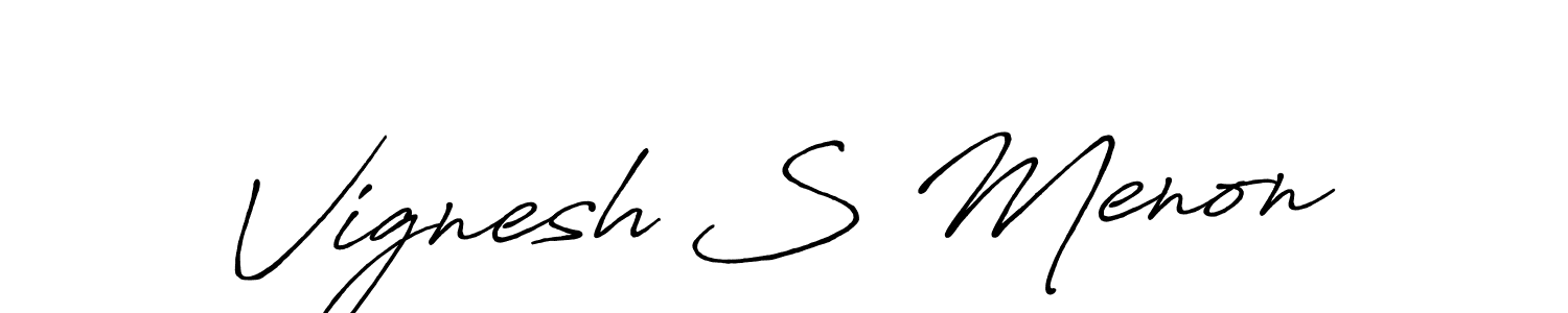 Also we have Vignesh S Menon name is the best signature style. Create professional handwritten signature collection using Antro_Vectra_Bolder autograph style. Vignesh S Menon signature style 7 images and pictures png