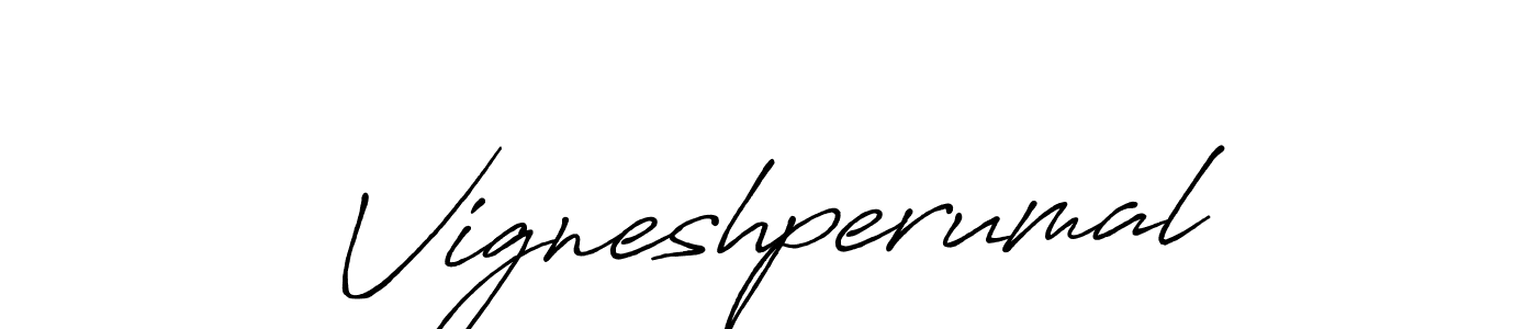 Vigneshperumal stylish signature style. Best Handwritten Sign (Antro_Vectra_Bolder) for my name. Handwritten Signature Collection Ideas for my name Vigneshperumal. Vigneshperumal signature style 7 images and pictures png