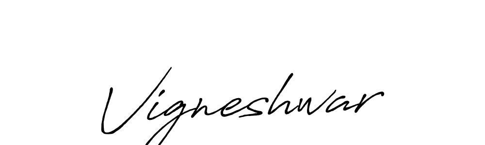 Create a beautiful signature design for name Vigneshwar. With this signature (Antro_Vectra_Bolder) fonts, you can make a handwritten signature for free. Vigneshwar signature style 7 images and pictures png