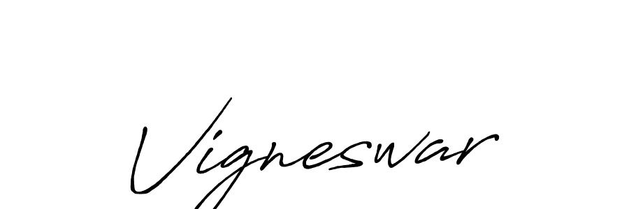 Create a beautiful signature design for name Vigneswar. With this signature (Antro_Vectra_Bolder) fonts, you can make a handwritten signature for free. Vigneswar signature style 7 images and pictures png