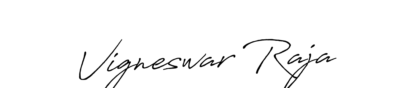 Create a beautiful signature design for name Vigneswar Raja. With this signature (Antro_Vectra_Bolder) fonts, you can make a handwritten signature for free. Vigneswar Raja signature style 7 images and pictures png