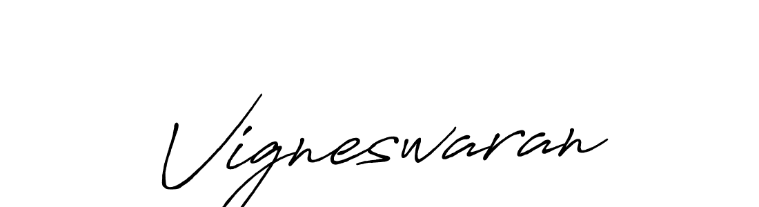 Create a beautiful signature design for name Vigneswaran. With this signature (Antro_Vectra_Bolder) fonts, you can make a handwritten signature for free. Vigneswaran signature style 7 images and pictures png
