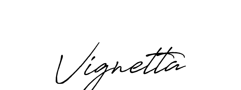 Use a signature maker to create a handwritten signature online. With this signature software, you can design (Antro_Vectra_Bolder) your own signature for name Vignetta. Vignetta signature style 7 images and pictures png