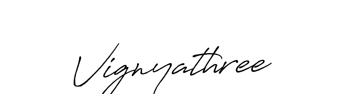 Vignyathree stylish signature style. Best Handwritten Sign (Antro_Vectra_Bolder) for my name. Handwritten Signature Collection Ideas for my name Vignyathree. Vignyathree signature style 7 images and pictures png