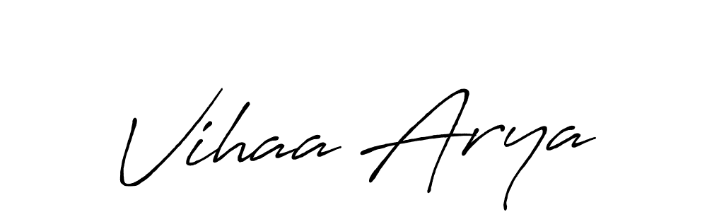 Also You can easily find your signature by using the search form. We will create Vihaa Arya name handwritten signature images for you free of cost using Antro_Vectra_Bolder sign style. Vihaa Arya signature style 7 images and pictures png
