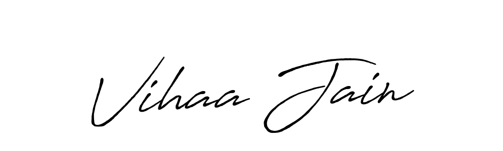 Make a beautiful signature design for name Vihaa Jain. With this signature (Antro_Vectra_Bolder) style, you can create a handwritten signature for free. Vihaa Jain signature style 7 images and pictures png