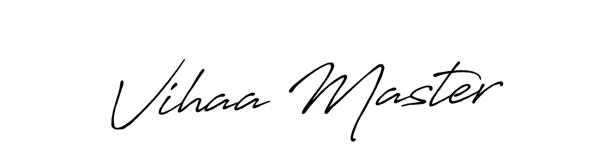 Antro_Vectra_Bolder is a professional signature style that is perfect for those who want to add a touch of class to their signature. It is also a great choice for those who want to make their signature more unique. Get Vihaa Master name to fancy signature for free. Vihaa Master signature style 7 images and pictures png