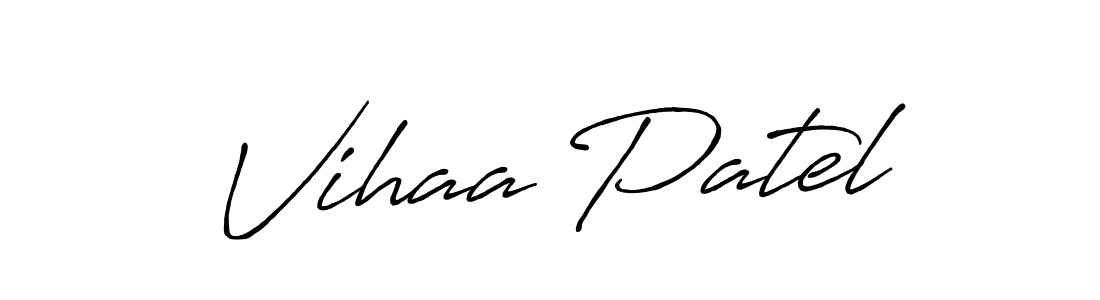 The best way (Antro_Vectra_Bolder) to make a short signature is to pick only two or three words in your name. The name Vihaa Patel include a total of six letters. For converting this name. Vihaa Patel signature style 7 images and pictures png