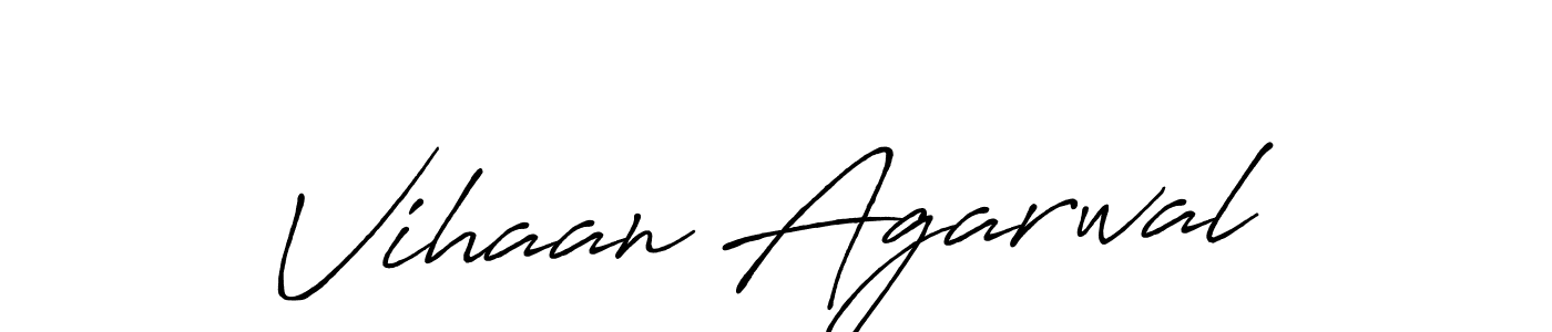 How to make Vihaan Agarwal name signature. Use Antro_Vectra_Bolder style for creating short signs online. This is the latest handwritten sign. Vihaan Agarwal signature style 7 images and pictures png