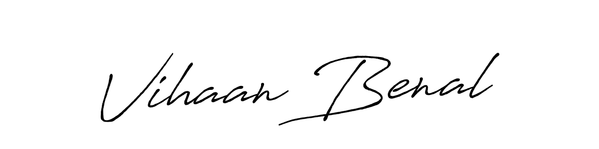 Vihaan Benal stylish signature style. Best Handwritten Sign (Antro_Vectra_Bolder) for my name. Handwritten Signature Collection Ideas for my name Vihaan Benal. Vihaan Benal signature style 7 images and pictures png