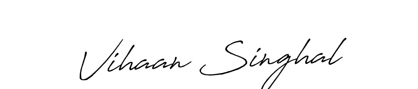 Also we have Vihaan Singhal name is the best signature style. Create professional handwritten signature collection using Antro_Vectra_Bolder autograph style. Vihaan Singhal signature style 7 images and pictures png