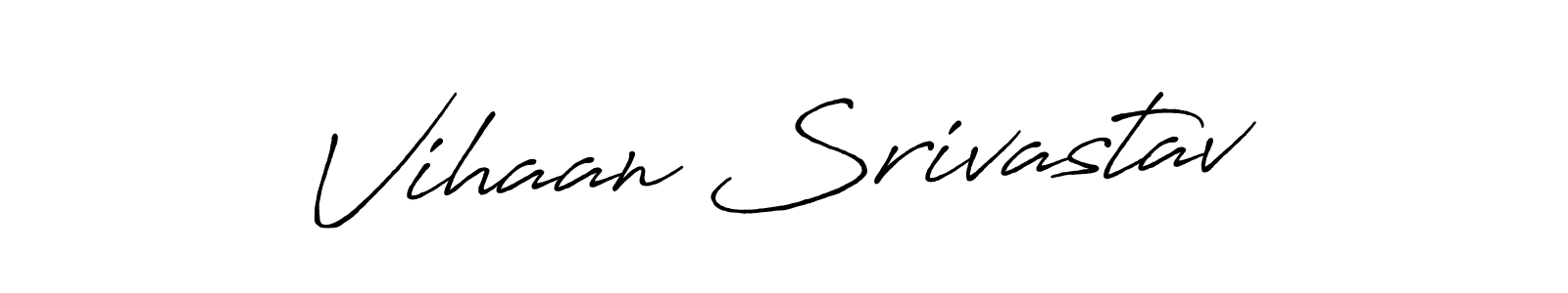 Create a beautiful signature design for name Vihaan Srivastav. With this signature (Antro_Vectra_Bolder) fonts, you can make a handwritten signature for free. Vihaan Srivastav signature style 7 images and pictures png