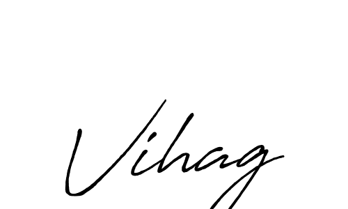Design your own signature with our free online signature maker. With this signature software, you can create a handwritten (Antro_Vectra_Bolder) signature for name Vihag. Vihag signature style 7 images and pictures png