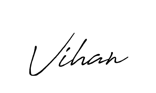 Create a beautiful signature design for name Vihan. With this signature (Antro_Vectra_Bolder) fonts, you can make a handwritten signature for free. Vihan signature style 7 images and pictures png