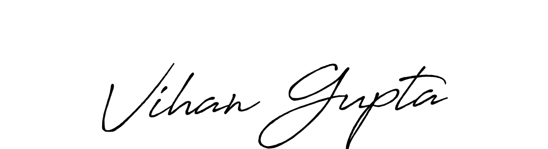 Also You can easily find your signature by using the search form. We will create Vihan Gupta name handwritten signature images for you free of cost using Antro_Vectra_Bolder sign style. Vihan Gupta signature style 7 images and pictures png