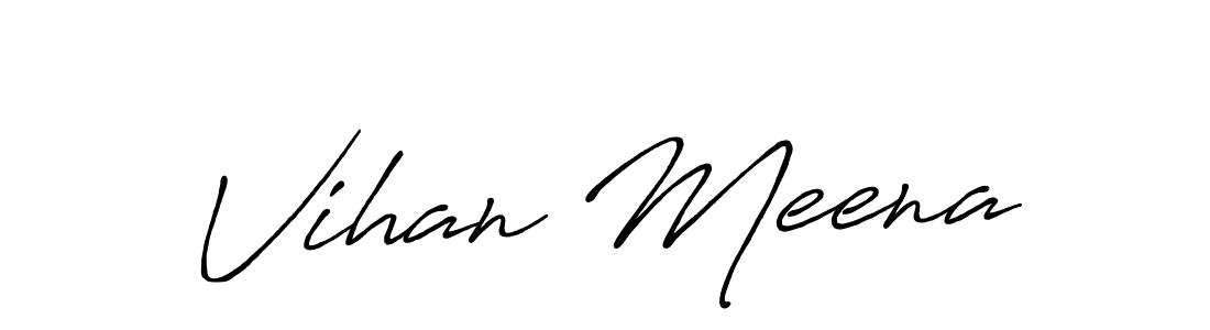 How to make Vihan Meena signature? Antro_Vectra_Bolder is a professional autograph style. Create handwritten signature for Vihan Meena name. Vihan Meena signature style 7 images and pictures png