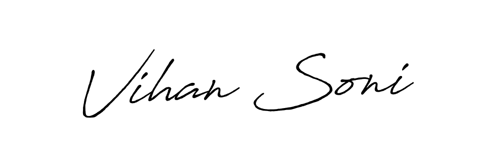 Make a short Vihan Soni signature style. Manage your documents anywhere anytime using Antro_Vectra_Bolder. Create and add eSignatures, submit forms, share and send files easily. Vihan Soni signature style 7 images and pictures png