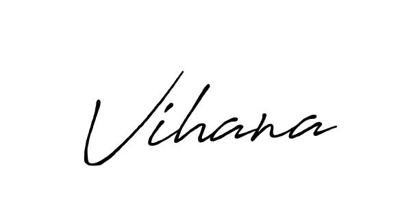 Use a signature maker to create a handwritten signature online. With this signature software, you can design (Antro_Vectra_Bolder) your own signature for name Vihana. Vihana signature style 7 images and pictures png