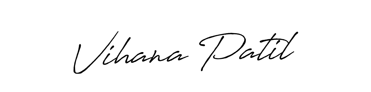 How to make Vihana Patil name signature. Use Antro_Vectra_Bolder style for creating short signs online. This is the latest handwritten sign. Vihana Patil signature style 7 images and pictures png