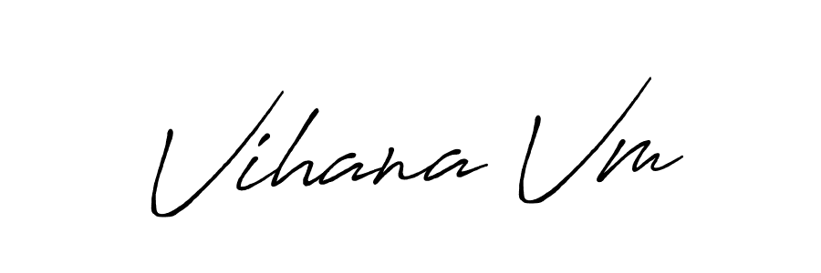 Vihana Vm stylish signature style. Best Handwritten Sign (Antro_Vectra_Bolder) for my name. Handwritten Signature Collection Ideas for my name Vihana Vm. Vihana Vm signature style 7 images and pictures png