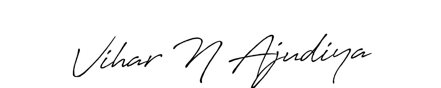 How to Draw Vihar N Ajudiya signature style? Antro_Vectra_Bolder is a latest design signature styles for name Vihar N Ajudiya. Vihar N Ajudiya signature style 7 images and pictures png