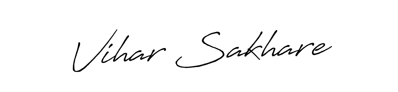 Similarly Antro_Vectra_Bolder is the best handwritten signature design. Signature creator online .You can use it as an online autograph creator for name Vihar Sakhare. Vihar Sakhare signature style 7 images and pictures png