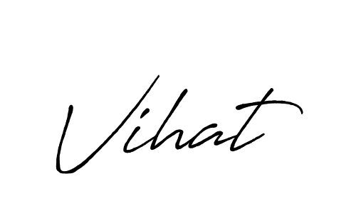 Use a signature maker to create a handwritten signature online. With this signature software, you can design (Antro_Vectra_Bolder) your own signature for name Vihat. Vihat signature style 7 images and pictures png