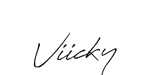 Viicky stylish signature style. Best Handwritten Sign (Antro_Vectra_Bolder) for my name. Handwritten Signature Collection Ideas for my name Viicky. Viicky signature style 7 images and pictures png
