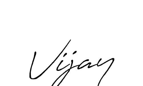 Use a signature maker to create a handwritten signature online. With this signature software, you can design (Antro_Vectra_Bolder) your own signature for name Vijay. Vijay signature style 7 images and pictures png